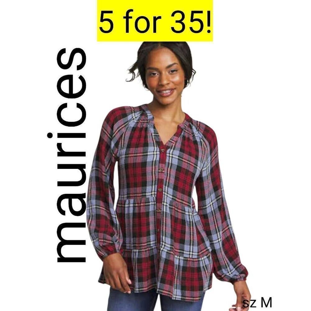 Maurices Whimsical Red Plaid Country Western Mini Dress On Sale 5 for 35!